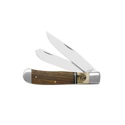 Couteau de Poche Roper Knives Laredo Trapper Lame Acier 1065 Manche Bois Stag Slip Joint RP0002SG