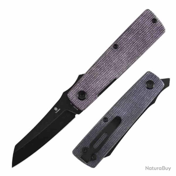 Couteau Tenable Higonokami Lame Acier D2 Reverse Tanto Manche Purple Micarta Liner Lock B2135A1