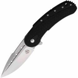 Couteau Begg Knives Steelcraft Bodega EDC Lame Drop Point Acier D2 Manche G10 Noir Flipper BG010