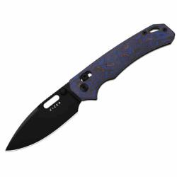 Couteau Kizer Outposter Lame Drop Point Acier Nitro-V Manche Purple Micarta Clutch Lock KIV3802CDA2