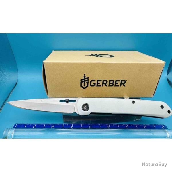 Couteau Pliant Gerber Affinity Lame Acier 7Cr17MoV Manche Alu Argent Frame Lock G4056