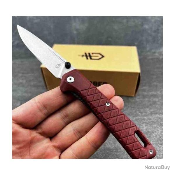 Couteau Gerber Zilch Red Lame Acier 7Cr17MoV SW Manche FRN Rouge Linerlock G4069