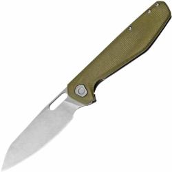 Couteau Gerber Slimsada Lame Drop Point Acier D2 Stonewash Manche Micarta Vert Frame Lock G4124