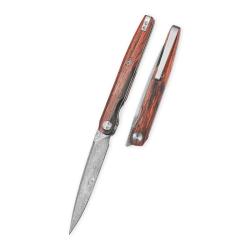 Couteau Bestechman Lanza Lame Drop Point Acier Damas Manche Palissandre BTKMK14D3