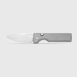 Couteau Kizer Little Ringbo Lame Acier AEB-L Satin Manche Alu Gris Button Liner Lock KIV3708A1