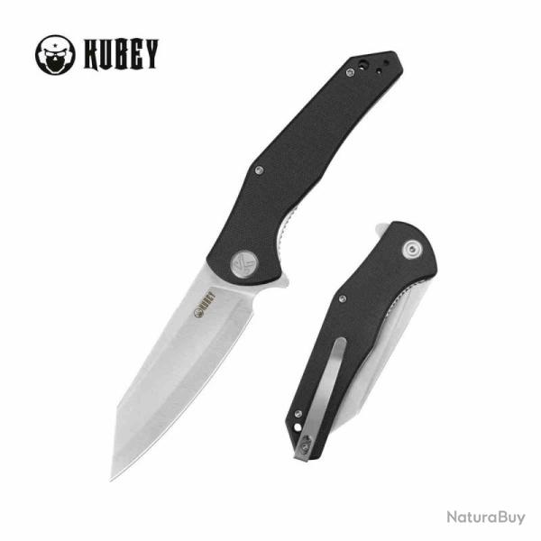 Couteau Kubey Flash Lame Acier San Mai M2 Satin Manche Black G10 Linerlock IKBS KUB158O