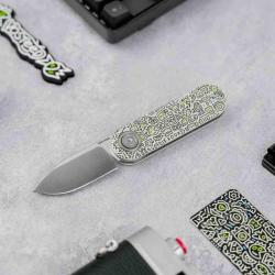 Couteau Vosteed Corgi V Doodle Monster Lame Acier 14C28N Satin Manche G10 White Vanchor VOSA3727