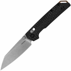Couteau Kershaw Iridium Lame Reverse Tanto Acier M390 Manche Fibre de Carbone DuraLock KS2038RCF
