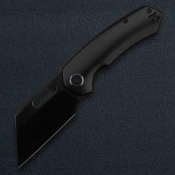 Couteau Kunwu Primo Lame Cleaver Acier Vancron Manche Black PVD Titanium Frame Lock KUNK710T4B