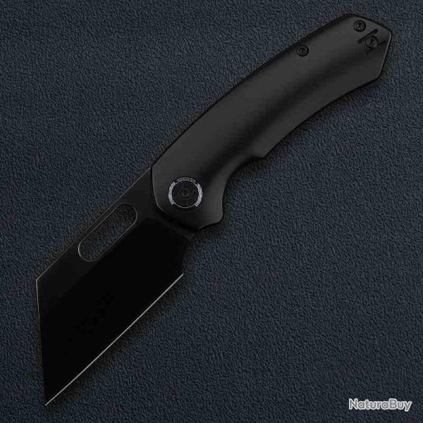 Couteau Kunwu Primo Lame Cleaver Acier Vancron Manche Black PVD Titanium Frame Lock KUNK710T4B
