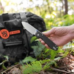 Couteau Vosteed Raccoon 2.0 Lame Acier 14C28N Manche Black Micarta Top Liner Lock VOSA2903
