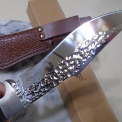 Couteau De Survie Chasse Elk Ridge Lame Drop Point Acier Inox Manche Bois Noir Etui Cuir ERFIX125