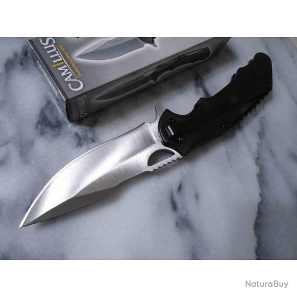 Couteau Camillus Romulus A/O Lame Drop Point Acier 420 Manche Aluminium Liner Lock CM19344