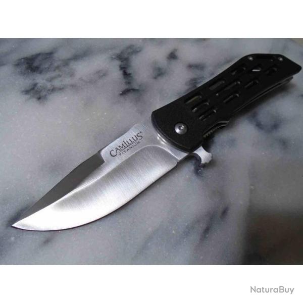 Couteau Camillus Dominator II Lame Drop Point Acier 3Cr13 Manche GFN Liner Lock CM19394300