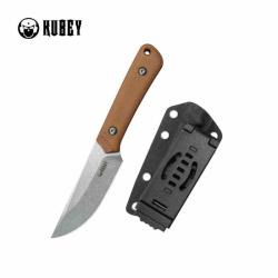 Couteau Kubey Thorn Lame Acier 14C28N Manche Micarta Marron Etui Kydex KUB413E