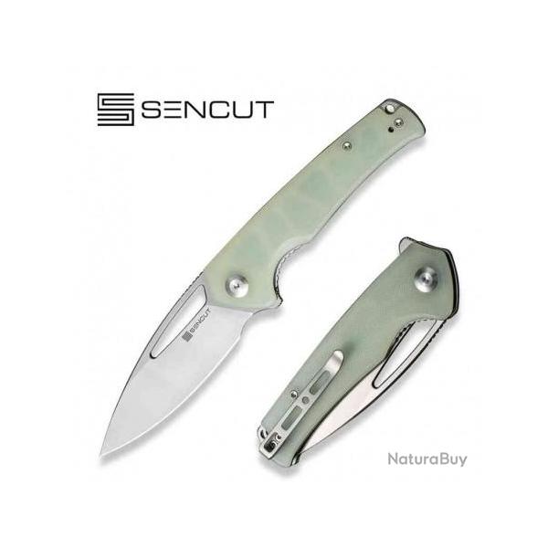Couteau Sencut Mims Jade Manche G10 Lame Acier 9Cr18MoV IKBS Linerlock Clip S210132