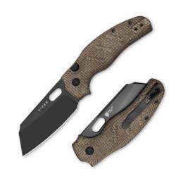Couteau Kizer C01C 2.9 BS Lame Ultra Sheepsfoot Acier Elmax Manche Brown Micarta KI348829BSA2