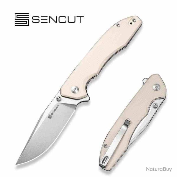 Couteau SENCUT Sylor Lame Acier D2 Manche G10 Ivory Linerlock IKBS S250562