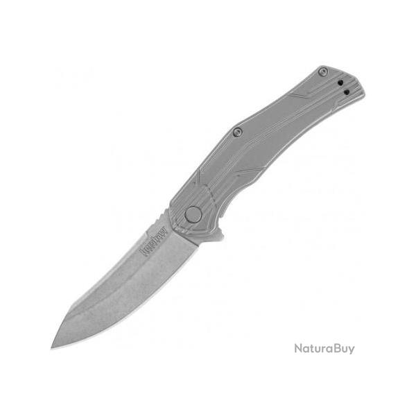 Couteau Kershaw Husker A/O Lame Acier 8Cr13MoV Manche Acier Framelock Clip KS1380WMX