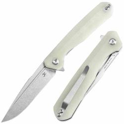 Couteau Pliant Kansept Qilin Lame Acier 154CM Manche Plaquettes G-10 Jade Liner Lock KT1047A5