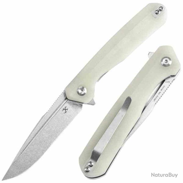 Couteau Pliant Kansept Qilin Lame Acier 154CM Manche Plaquettes G-10 Jade Liner Lock KT1047A5