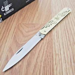 Couteau Fraraccio Knives Sfilato Trinacria Ali Lame Acier Inox Manche Laiton Italy CMF05590117