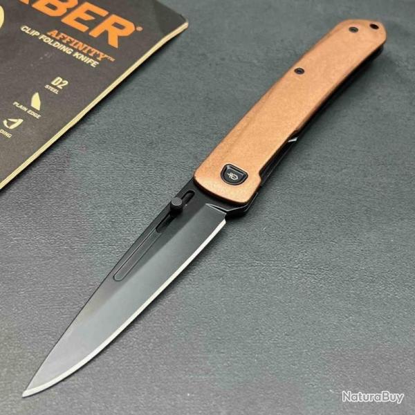 Couteau Pliant Gerber Affinity Lame Acier D2 Manche Cuivre frame lock G4057