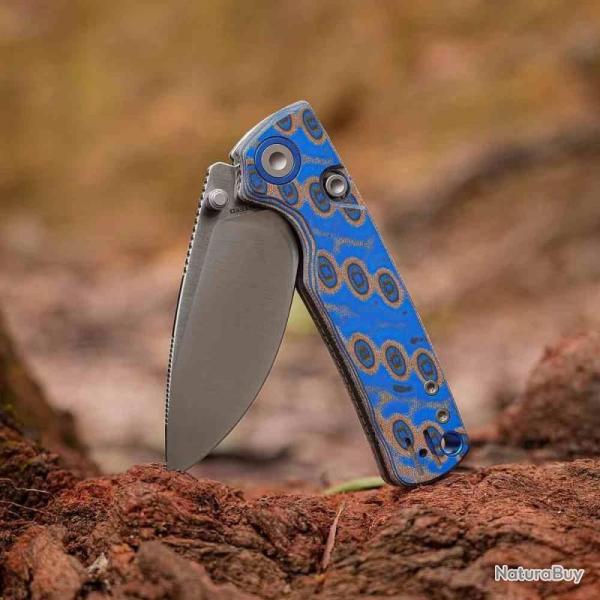 Couteau Vosteed Porcupine Blue Ocean Lame Acier 14C28N Manche Micarta Top Liner Lock IKBS VOSA2614
