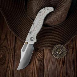 Couteau Vosteed Naga Lame Acier S35VN Manche Bamboo Micarta Top Liner Lock IKBS VOSA3906