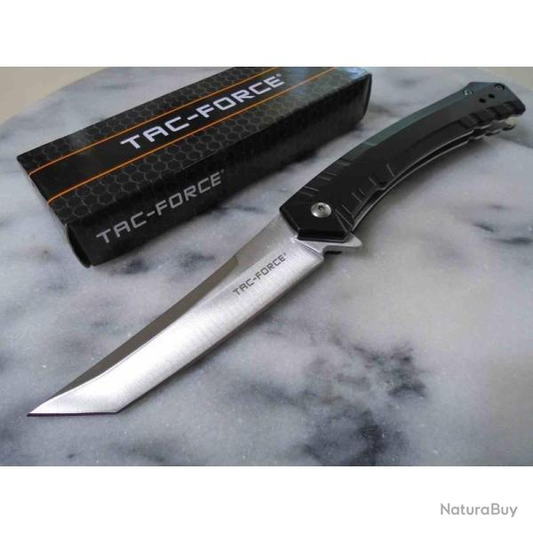Lot de 3 Couteau Tac Force Tanto O/A Lame Acier 3Cr13MoV Aluminum Noir Linerlock TF2005BK