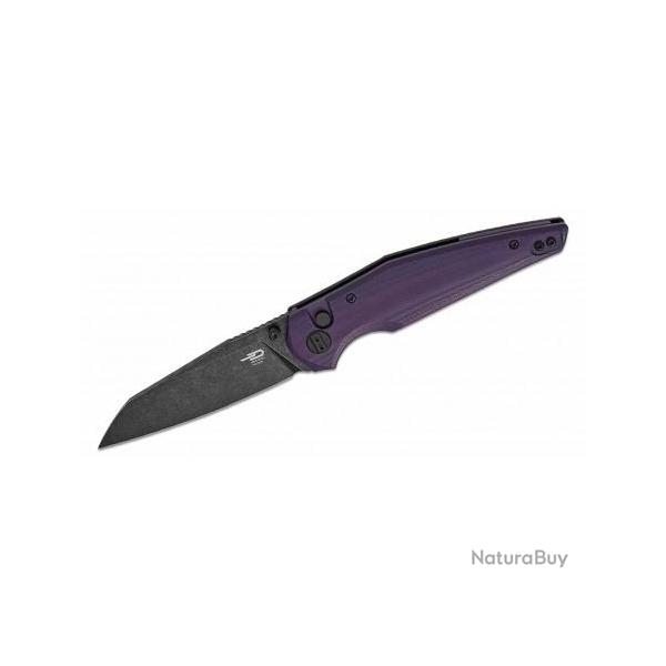 BTKG58E Bestech Snakebird - Couteau EDC Button Lock / Lame Sheepsfoot 14C28N / Manche G10 Violet