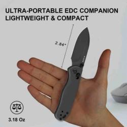 Couteau Kizer Drop Bear 2 Black Clutch Lock Lame Acier Nitro-V Manche Alu Clip KIV36192KD2