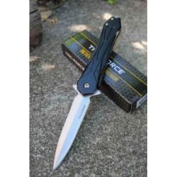 Lot de 3 Couteau Tac Force Semi Automatique Lame Inox Manche Alu Brise Vitres Linerlock TF2003BK