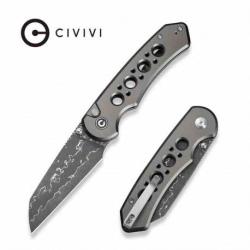 Couteau Civivi Pragma Prime Damas Button Lock Lame Damas Wharncliffe Manche Alu KIVT CIVC24067DS1