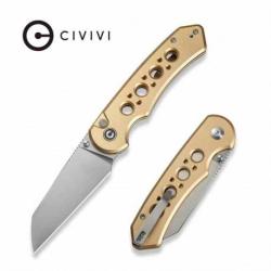 Couteau Civivi Pragma Prime Champagne Button Lock Lame Wharncliffe Acier 14C28N CIVC240673
