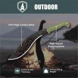 Kukkri Condor Terrakukri Army Green Lame Acier Carbone 1075 Manche & Etui ABS Salvador CTK286213AHC