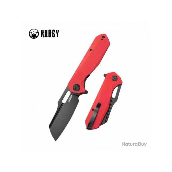 Couteau Kubey Atlas Red Manche G10 Lame Acier 14C28N Black Ikbs LinerLock Clip KUB328F