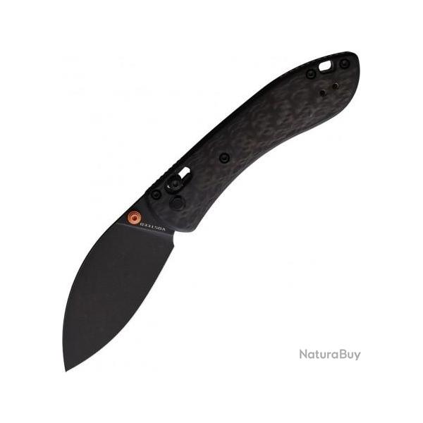Couteau Vosteed Mini Nightshade Crossbar Lock Lame Shilin S35VN Black Manche Fibre VOSMNNSSPK