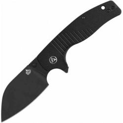 Couteau QSP Chefmaster Black Lame Sheepsfoot 14C28N Blackwash Manche G-10 Liner Lock IKBS QS163A2