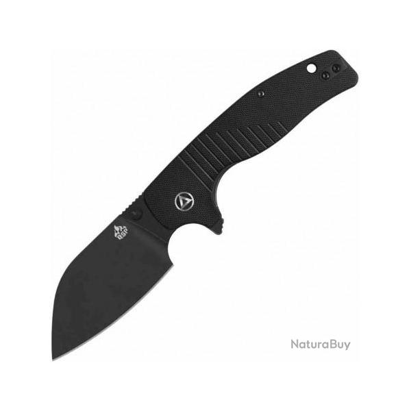 Couteau QSP Chefmaster Black Lame Sheepsfoot 14C28N Blackwash Manche G-10 Liner Lock IKBS QS163A2