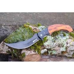 Couteau MTech A/O Lame Acier 3Cr13 Persian Manche Acier/Bois S&eacute;curit&eacute; Liner Lock MTA2023WD