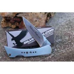 Couteau Silver Falcon Lame Acier VG-10 Manche Acier Inoxydable Lockback SF521