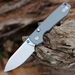 Couteau Pliant Vosteed Raccoon Gray Lame Drop Point Acier 14C28N Manche G-10 Liner Lock VOSA2906