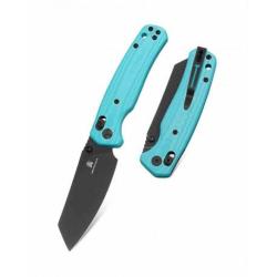 Couteau BESTECHMAN CICADA'S WING Blue Lame Acier 10Cr15MoV Blk Manche G10 B-Lock Clip BTKMK06J