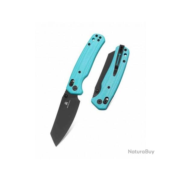 Couteau BESTECHMAN CICADA'S WING Blue Lame Acier 10Cr15MoV Blk Manche G10 B-Lock Clip BTKMK06J