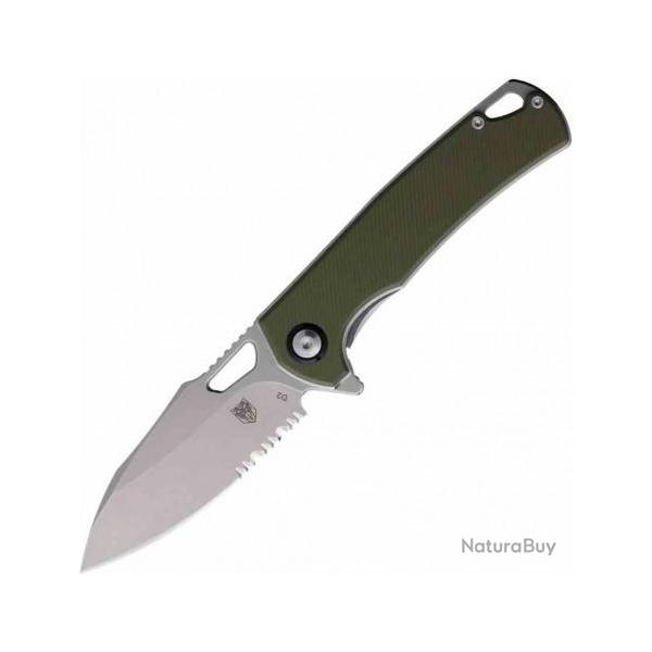 Couteau CobraTec Wolverine Green Lame Acier D2 Serr Manche G-10 IKBS Clip Linerlock CBTWLVRNSOD