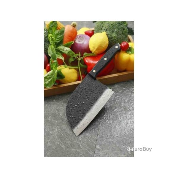 Couteau Watchfire Serbian Cleaver Lame Acier 7Cr17MoV Manche Pakkawood Etui WF4000