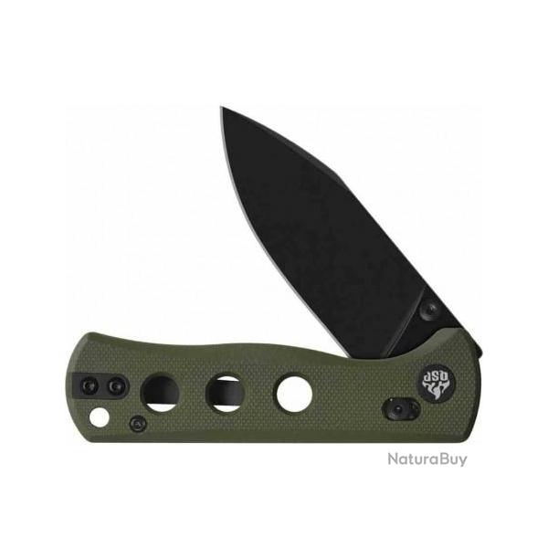 Couteau QSP Canary Glyde Lock Green Lame Acier 14C28N Manche G10 IKBS Clip QS150GLB2