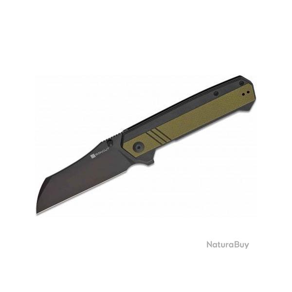 Couteau SENCUT Draxor Black/Geen Manche G10 Lame Acier 9Cr18MoV Satin Sheepsfoot IKBS Clip S240352