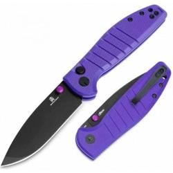 Couteau Bestechman Goodboy Violet G10 Handle Lame Acier Acier D2 PVD Linerlock BTKMK10G